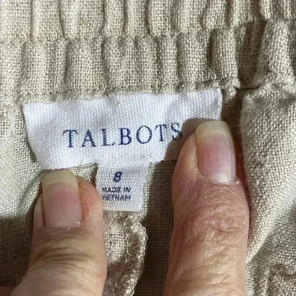 Talbots 100% Linen Wide Leg, Beige Size 8 Coastal, Lagenlook Pants. - Picture 5 of 10